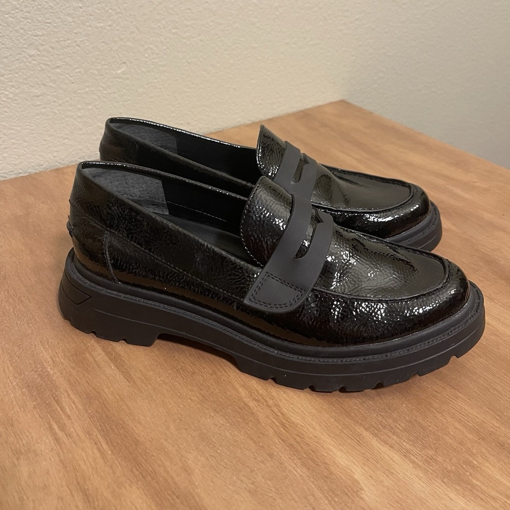 Franco Sarto Ranon Chunky Platform Penny Loafers Gloss Preppy Y2K Grunge Size 6